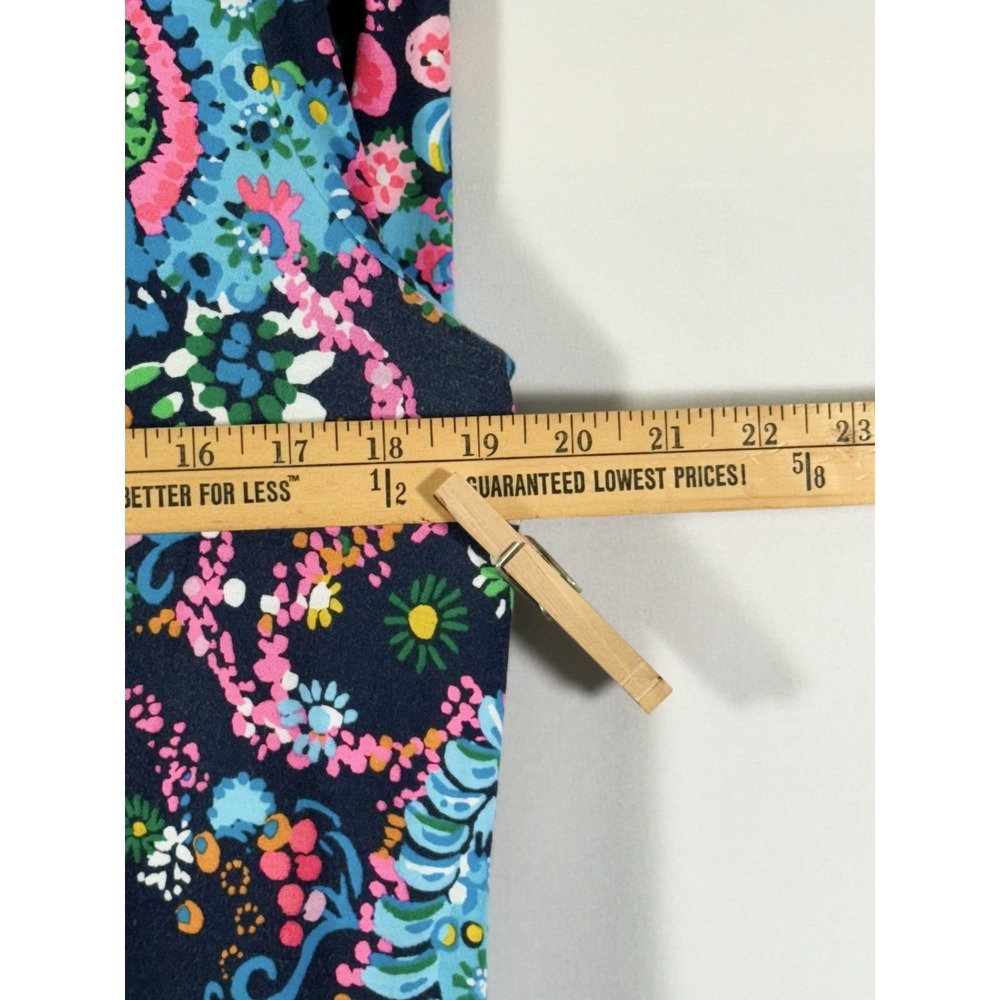 Lilly Pulitzer Cath Dress Take Me To The Sea 3/4 Sleeve V Neck Cotton Womens‎ L - Picture 6 of 14